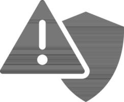 Danger warning sign with shield. vector