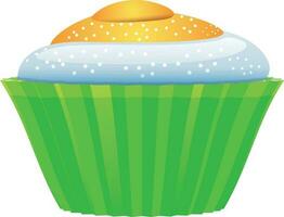 Illustration of cupcake in tricolor. vector