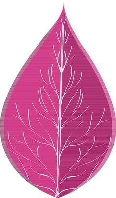 Flat isolated illustration of decorative leaf.
