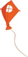 Illustration of flying kite in orange color. vector
