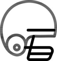 Flat Style Helmet Icon in Black Outline. vector