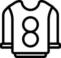 8 número masculino jersey jugador icono en negro línea Arte. vector