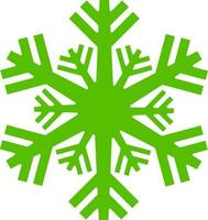 Green color silhouette of snowflake. vector
