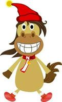 Funny character of cheerful donkey. vector