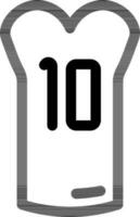 10 Number Jersey Female Player Icon in Line Art. vector