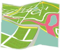 Flat illustration of city map icon. vector