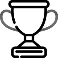 Black Outline Trophy Cup Icon on White Background. vector
