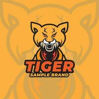 sport head tiger logo design vector