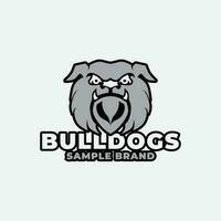 gray bulldogs logo design vector