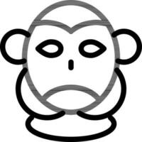 African mask icon in black line art. vector