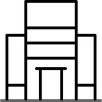 Apartment building icon in black line art. vector