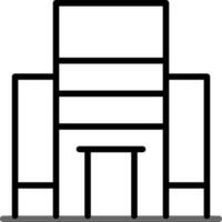 Apartment building icon in black line art. vector