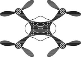 Black drone camera in flat style. vector