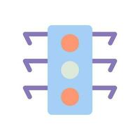 Traffic light flat color ui icon. Crossing intersection. Signals for pedestrians. GPS navigation. Simple filled element for mobile app. Colorful solid pictogram. Vector isolated RGB illustration
