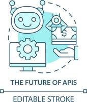 Future of FPIs turquoise concept icon. App interface. Treasury management trend abstract idea thin line illustration. Isolated outline drawing. Editable stroke vector