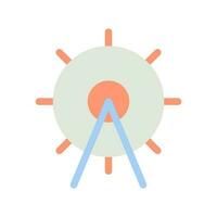 Amusement park location flat color ui icon. Attractions. GPS navigation. Search for place on map. Simple filled element for mobile app. Colorful solid pictogram. Vector isolated RGB illustration