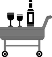 Room Service Food Cart icon. vector