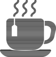 Hot cup with Tea bag icon. vector