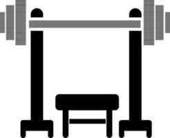 Barbell with Bench or Health and Fitness icon. vector