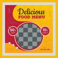 Delicious Food Menu Post Design Template vector