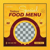 Special Food Menu Poster Design For Social Media Post vector