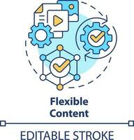 Flexible content concept icon. Format changing ability. Data requirement abstract idea thin line illustration. Isolated outline drawing. Editable stroke vector