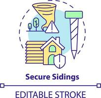 Secure sidings concept icon. Safety precaution for hurricanes abstract idea thin line illustration. Weather conditions. Isolated outline drawing. Editable stroke vector