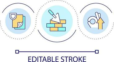 Qualitative construction materials loop concept icon. Building supplies. Industry and service abstract idea thin line illustration. Isolated outline drawing. Editable stroke vector