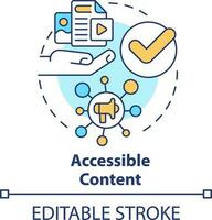 Accessible content concept icon. Multiple communication channels. Data requirement abstract idea thin line illustration. Isolated outline drawing. Editable stroke vector