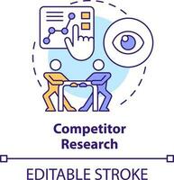 Competitor research concept icon. SEO tests. Content design analytics abstract idea thin line illustration. Isolated outline drawing. Editable stroke vector