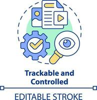 Trackable and controlled concept icon. Easy to access. Content making tip abstract idea thin line illustration. Isolated outline drawing. Editable stroke vector