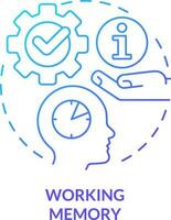 Working memory blue gradient concept icon. Microlearning process abstract idea thin line illustration. Limited human memory. Short term. Isolated outline drawing vector