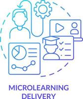 Microlearning delivery blue gradient concept icon. Micro learning module abstract idea thin line illustration. Online educational platforms. Isolated outline drawing vector