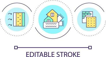 Efficient building loop concept icon. Smart technology of construction. Maintenance service abstract idea thin line illustration. Isolated outline drawing. Editable stroke vector