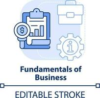 Fundamentals of business light blue concept icon. Personal development abstract idea thin line illustration. Accounting. Isolated outline drawing. Editable stroke vector