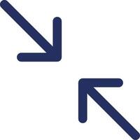 Exit full screen mode white black glyph ui icon. Minimize size. Player control. User interface design. Silhouette symbol on white space. Solid pictogram for web, mobile. Isolated vector illustration