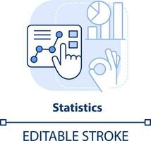 Statistics light blue concept icon. Interesting skill to learn abstract idea thin line illustration. Analyzing data. Isolated outline drawing. Editable stroke vector