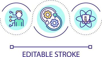 Dynamic user modeling loop concept icon. Analyzing user behavior abstract idea thin line illustration. Digital identity. Database structure. Isolated outline drawing. Editable stroke vector