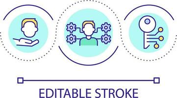 Privileged access management loop concept icon. Gaining special permissions abstract idea thin line illustration. Administrator user. Isolated outline drawing. Editable stroke vector