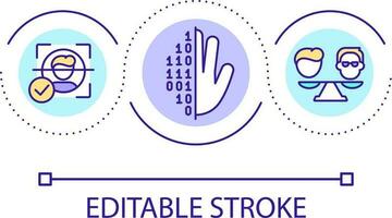 Access management system loop concept icon. Verifying identity of user abstract idea thin line illustration. Authentication process. Isolated outline drawing. Editable stroke vector