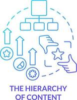 Hierarchy of content blue gradient concept icon. Website arrangement. Mobile first design process abstract idea thin line illustration. Isolated outline drawing vector