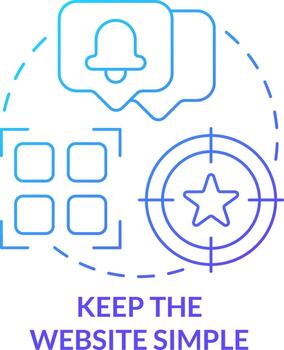 mantener sitio web sencillo azul degradado concepto icono. mínimo y sencillo diseño. móvil primero llave elemento resumen idea Delgado línea ilustración. aislado contorno dibujo vector