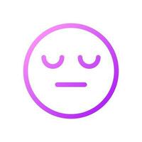 Sleepy face  pixel perfect gradient linear ui icon. Indifferent emotion. Feelings expression. Line color user interface symbol. Modern style pictogram. Vector isolated outline illustration