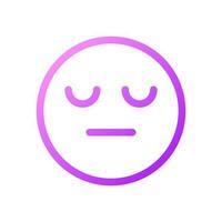 Sleepy face  pixel perfect gradient linear ui icon. Indifferent emotion. Feelings expression. Line color user interface symbol. Modern style pictogram. Vector isolated outline illustration