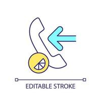 Incoming call RGB color icon. Conversation via telephone. Communication technology usage. Isolated vector illustration. Simple filled line drawing. Editable stroke