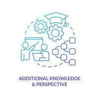 Additional knowledge and perspective blue gradient concept icon. Improve professional skills abstract idea thin line illustration. Isolated outline drawing vector