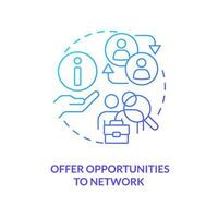 Offer opportunities to network blue gradient concept icon. Business support. Entrepreneur help abstract idea thin line illustration. Isolated outline drawing vector