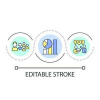 Assess mentoring program loop concept icon. Monitor, evaluate mentor performance abstract idea thin line illustration. Expected outcomes. Isolated outline drawing. Editable stroke vector