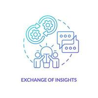 Exchange of insights blue gradient concept icon. Mutual sharing useful professional information abstract idea thin line illustration. Isolated outline drawing vector