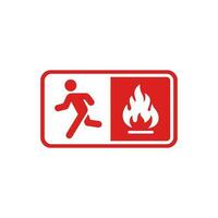 Emergency fire exit symbol icon isolated on white background vector